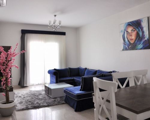 Living room seating at Mivida Apartment for rent by Axxodia accommodation in Egypt