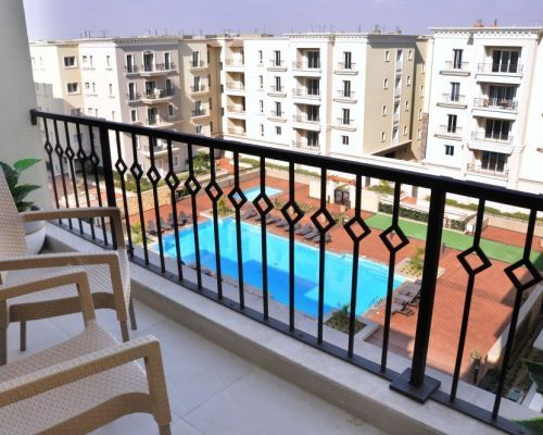 Balcony view at Mivida Apartment for rent by Axxodia accommodation in Egypt