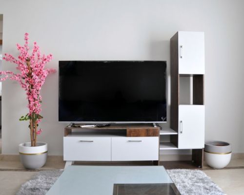 tv set at Mivida Apartment for rent by Axxodia accommodation in Egypt