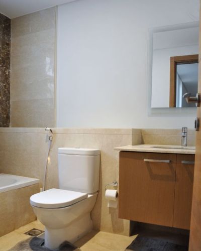 Bathroom at Mivida Apartment for rent by Axxodia accommodation in Egypt